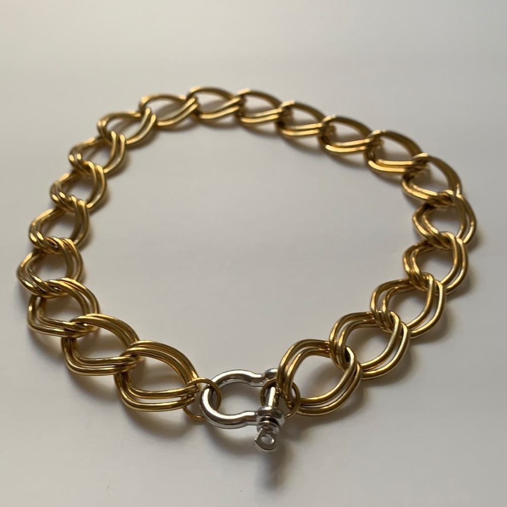 Industrial Necklace Gold Silver Carabiner Two Tone